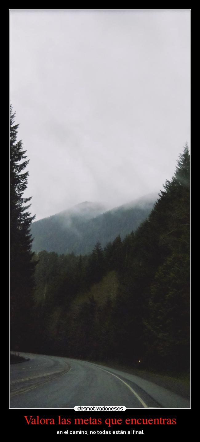 Valora las metas que encuentras - en el camino, no todas están al final.
