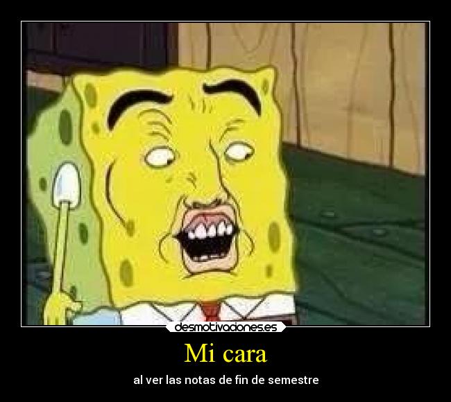 Mi cara - al ver las notas de fin de semestre