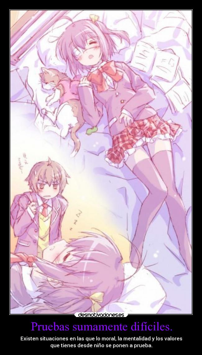 carteles vida sociedad anime pruebas mente mentalidad chuunibyoudemokoigashitai rikkaxyuta desmotivaciones