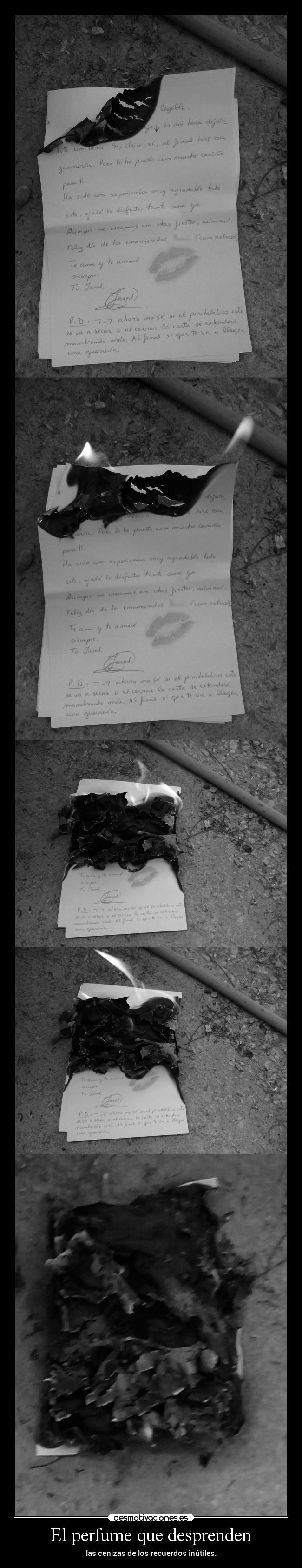 El perfume que desprenden - las cenizas de los recuerdos inútiles.