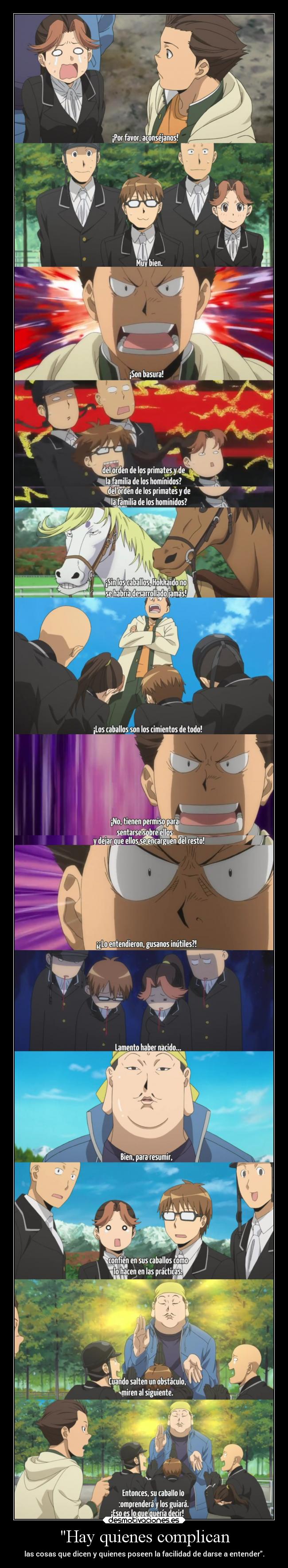 carteles amigos anime decir palabras complicar cosas personas facil entender explicar raptorhunters desmotivaciones