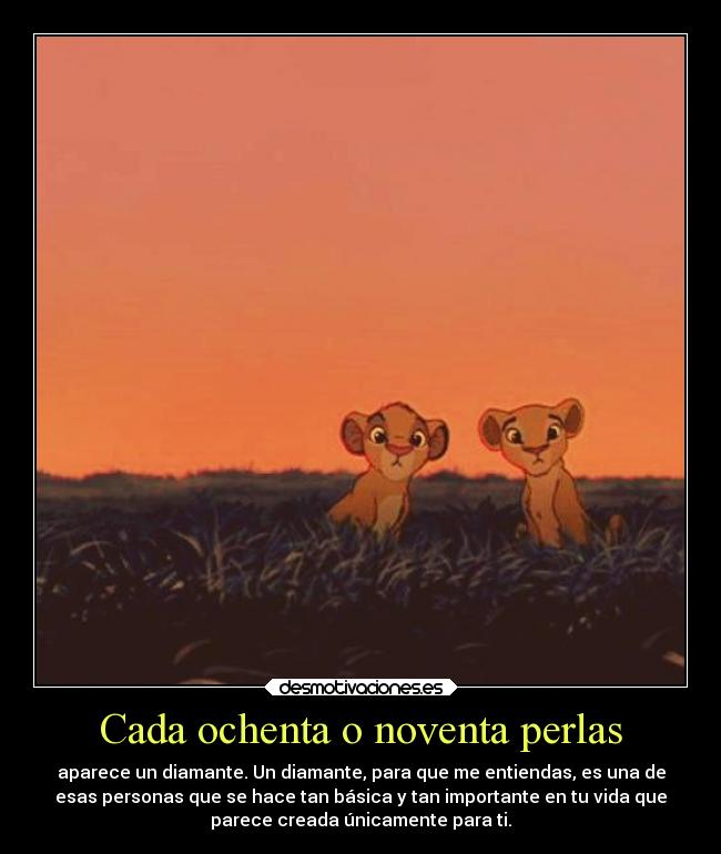 Cada ochenta o noventa perlas -