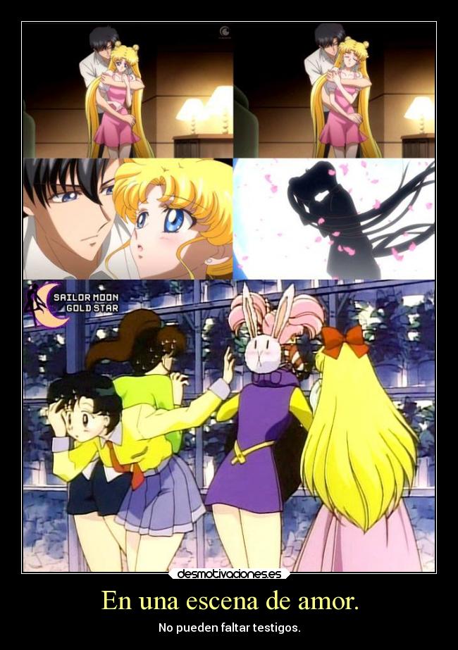 carteles amor anime amor sailor moon escena sonar beso desmotivaciones