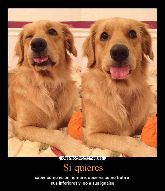 Si quieres - saber como es un hombre, observa como trata a
sus inferiores y no a sus iguales