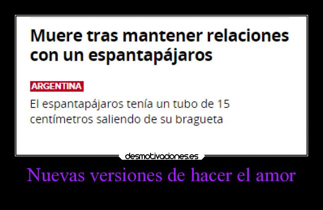 Nuevas versiones de hacer el amor - 