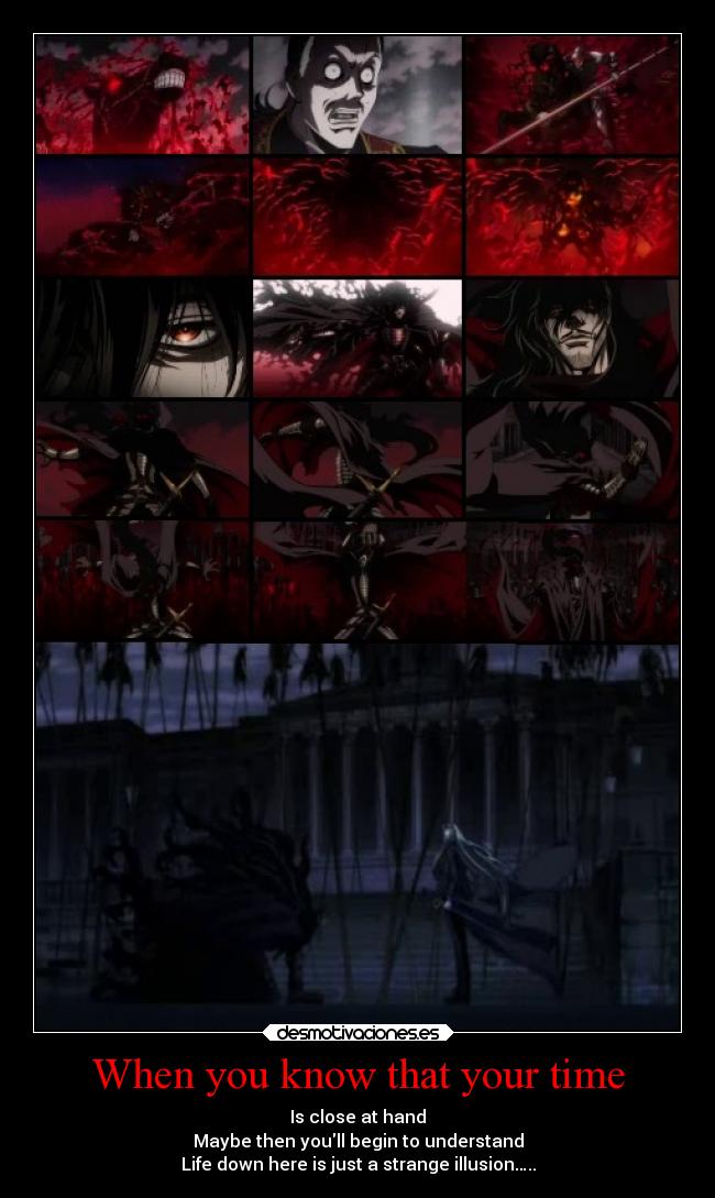 carteles anime alucard ultimate desmotivaciones