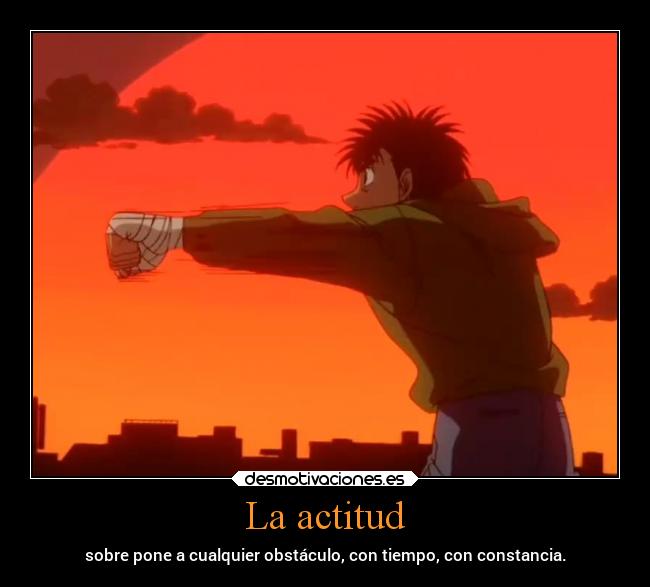 carteles anime hajime noo ippo boxeo pelear sonar actitud obstaculo tiempo constancia desmotivaciones