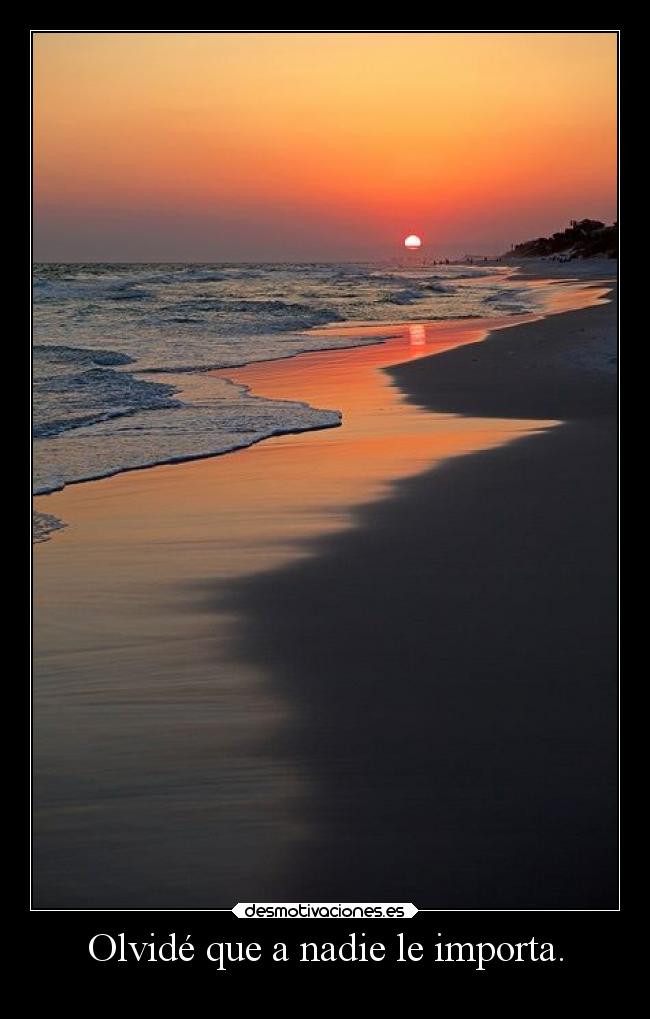 Olvidé que a nadie le importa. -