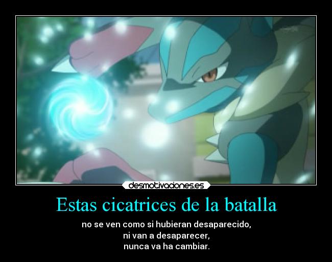 Estas cicatrices de la batalla - no se ven como si hubieran desaparecido,
ni van a desaparecer,
nunca va ha cambiar.