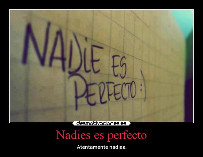 Nadies es perfecto - Atentamente nadies.