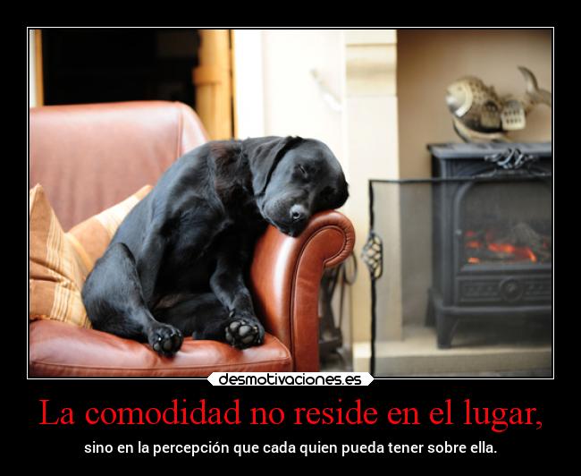 La comodidad no reside en el lugar, - sino en la percepción que cada quien pueda tener sobre ella.