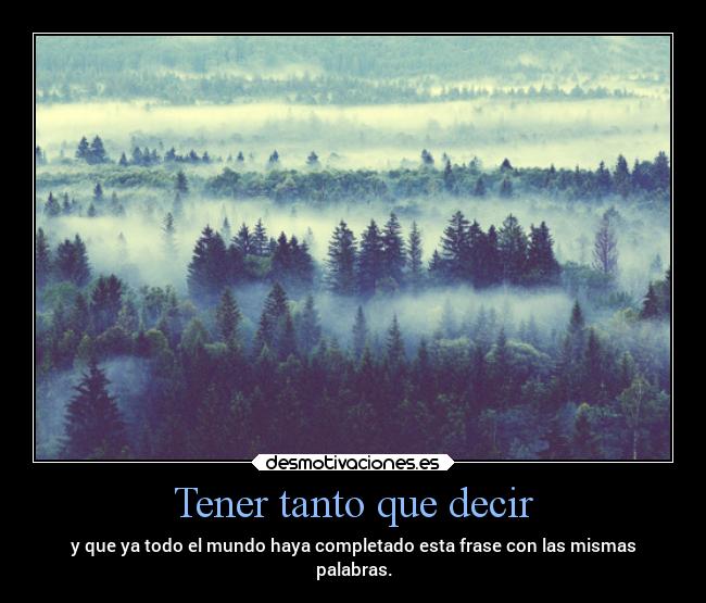 Tener tanto que decir -
