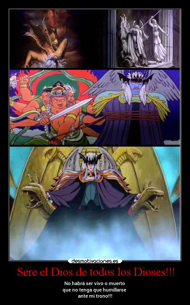 carteles dios anime saint seiya lucifer desmotivaciones