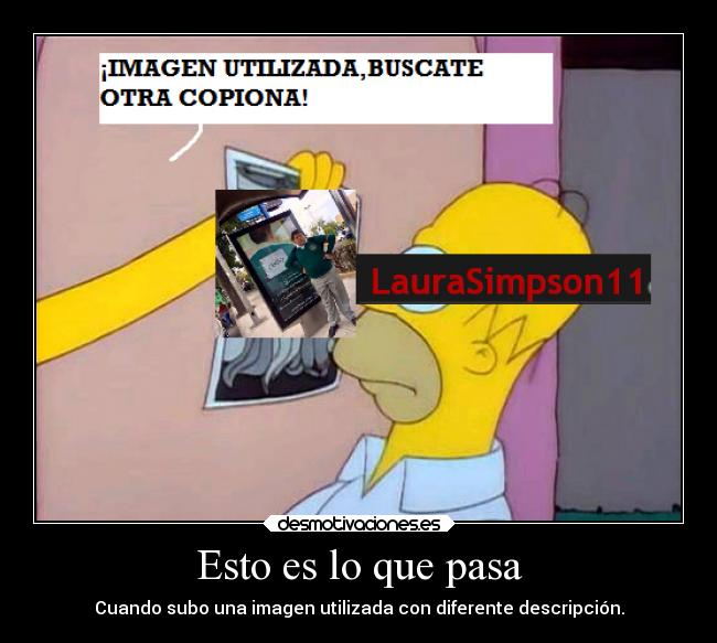 Esto es lo que pasa - Cuando subo una imagen utilizada con diferente descripción.