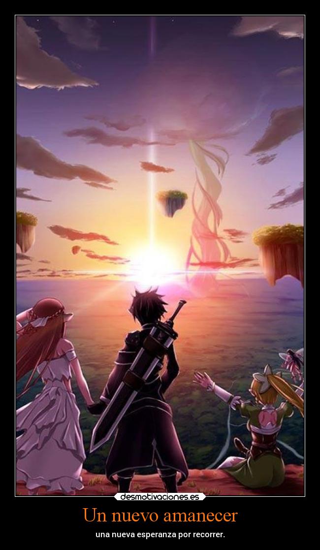 carteles esperanza enemigo anime sao swordartonline kirito asuna lyfa danieldats desmotivaciones