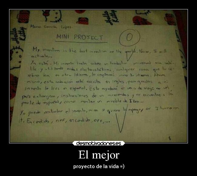 El mejor - proyecto de la vida =)