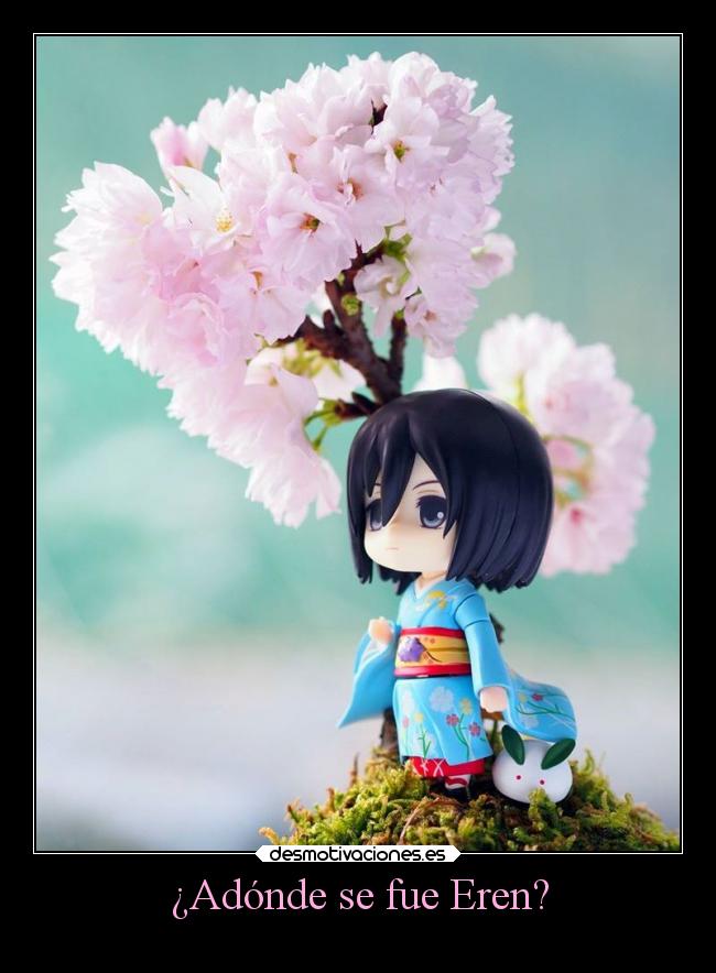 carteles humor anime mikasa preocupada siempre por eren desmotivaciones