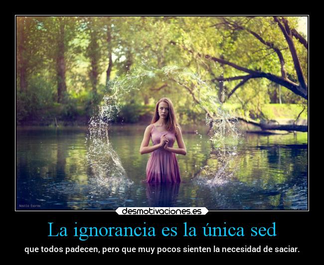 La ignorancia es la única sed -