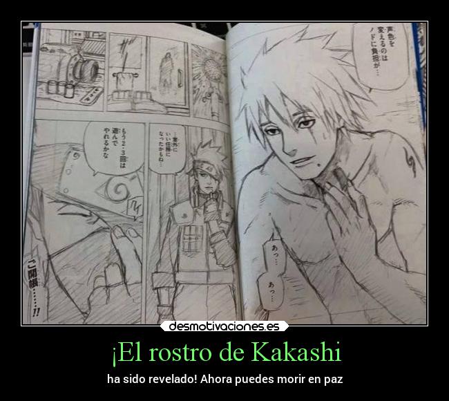 carteles internet naruto rostro kakashi revelado pregunto sera cierto desmotivaciones