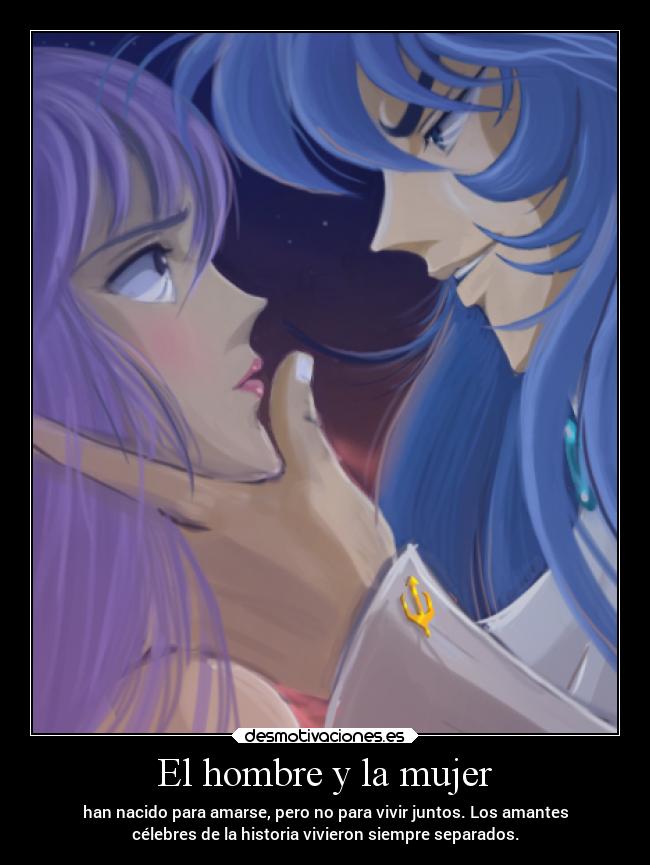 carteles mujer amor anime saintseiya saori poseidon desmotivaciones