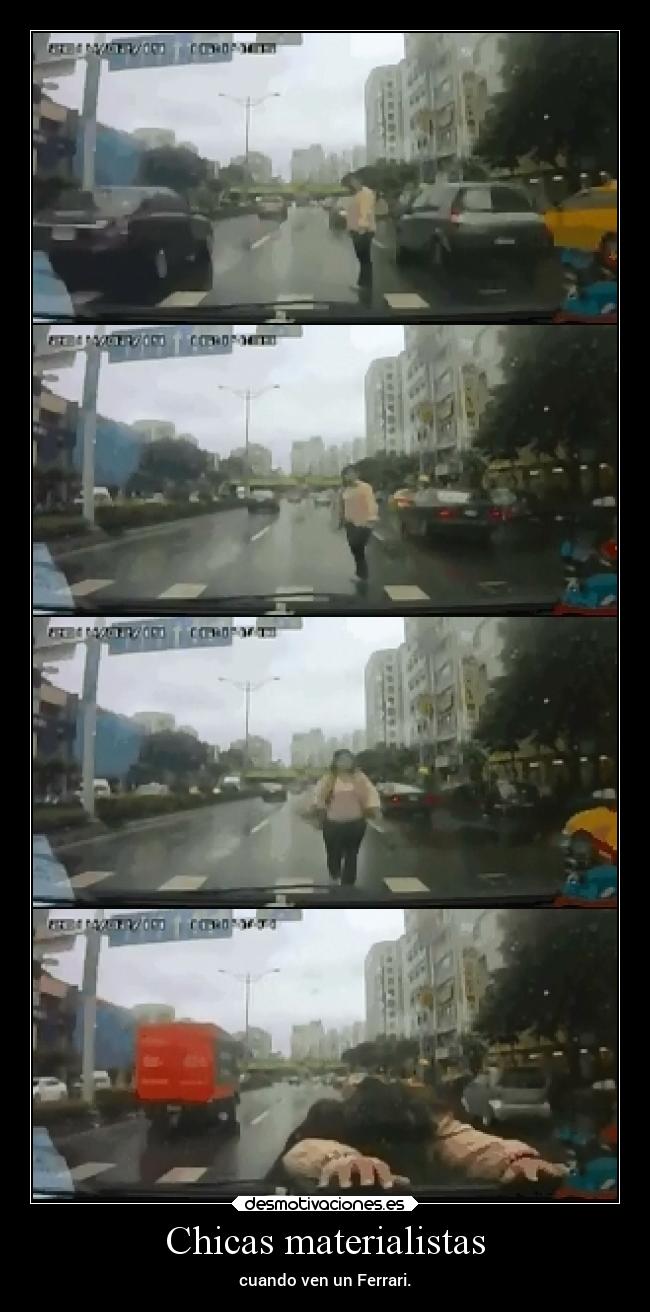 Chicas materialistas - cuando ven un Ferrari.