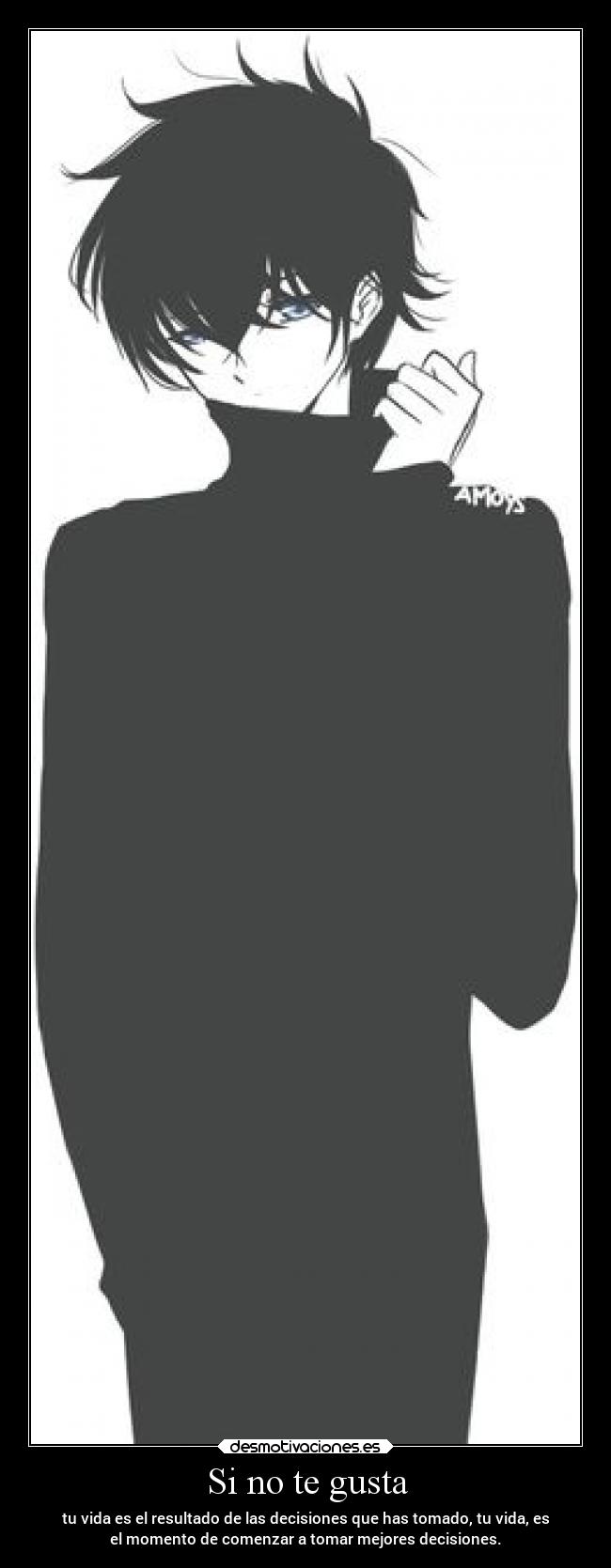 Si no te gusta - tu vida es el resultado de las decisiones que has tomado, tu vida, es
el momento de comenzar a tomar mejores decisiones.