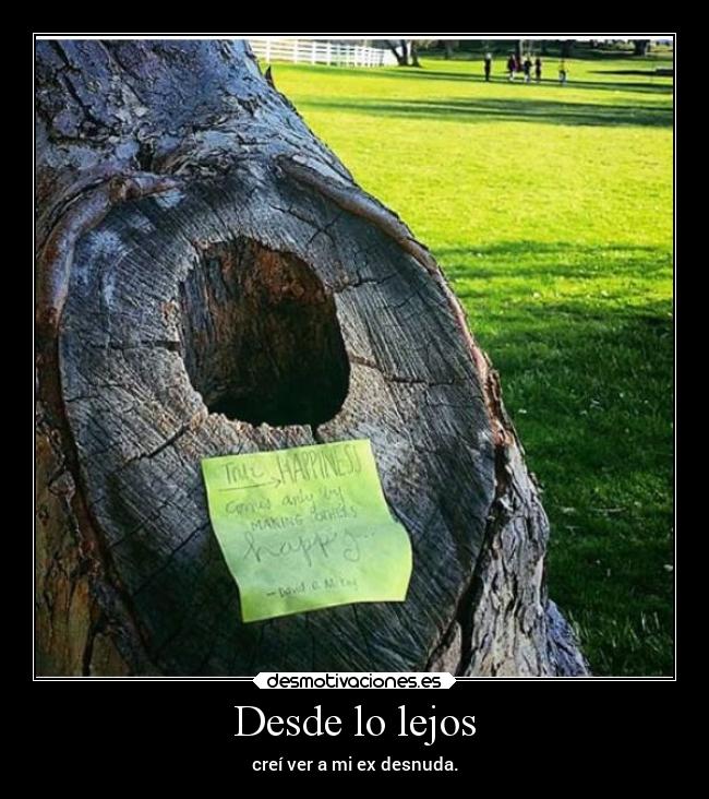 Desde lo lejos - creí ver a mi ex desnuda.