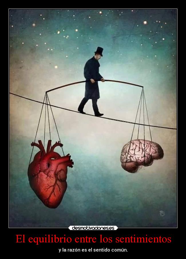 El equilibrio entre los sentimientos - y la razón es el sentido común.