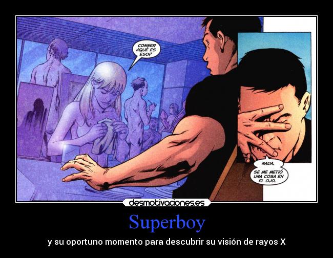 carteles sexo superboy conner kent wonder girl wondergirl cassie sandsmark rayos suertudo desmotivaciones