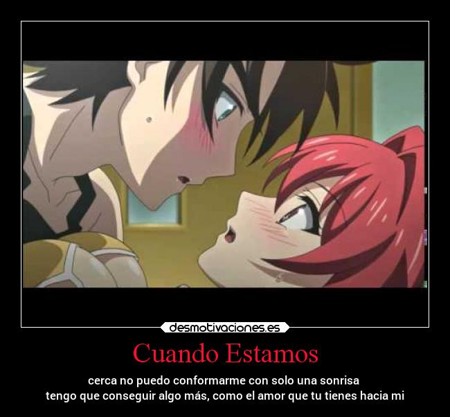 carteles sonrisa besos anime amor abrazos mio basara shinmaimaounotestament deseo desmotivaciones