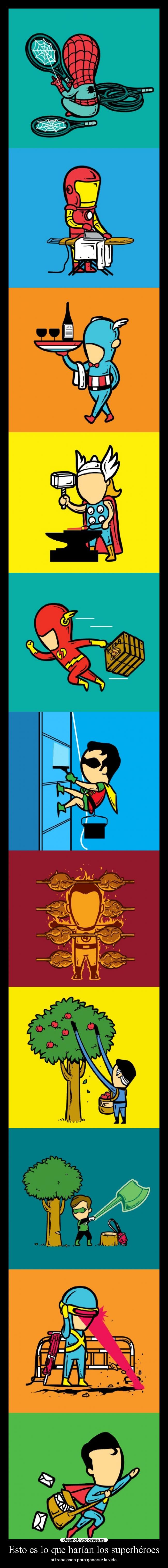 carteles trabajo humor ideas superheroes profesiones hombres humanos desmotivaciones