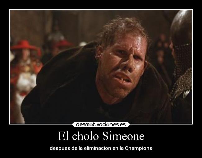 El cholo Simeone - despues de la eliminacion en la Champions