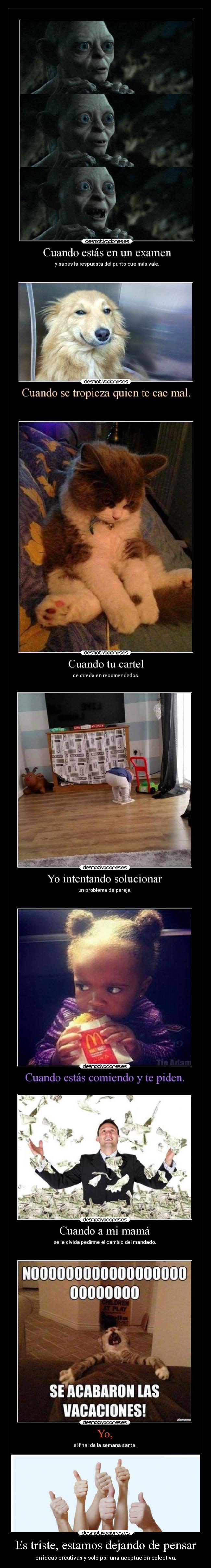 Es triste, estamos dejando de pensar -