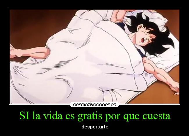 SI la vida es gratis por que cuesta - despertarte
