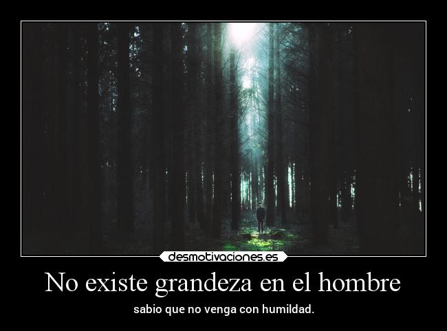 No existe grandeza en el hombre -