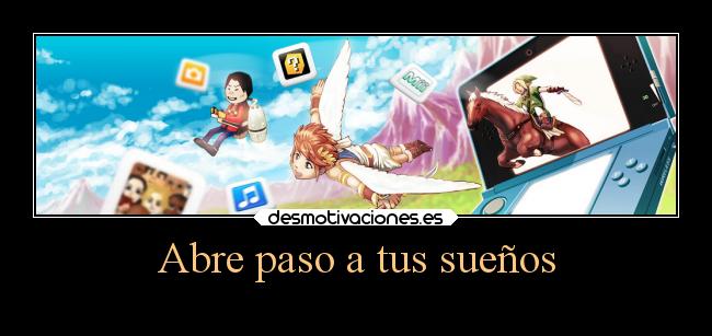 carteles alma videojuegos alegria suenos 3ds pit link zelda kidicarus fantasia desmotivaciones