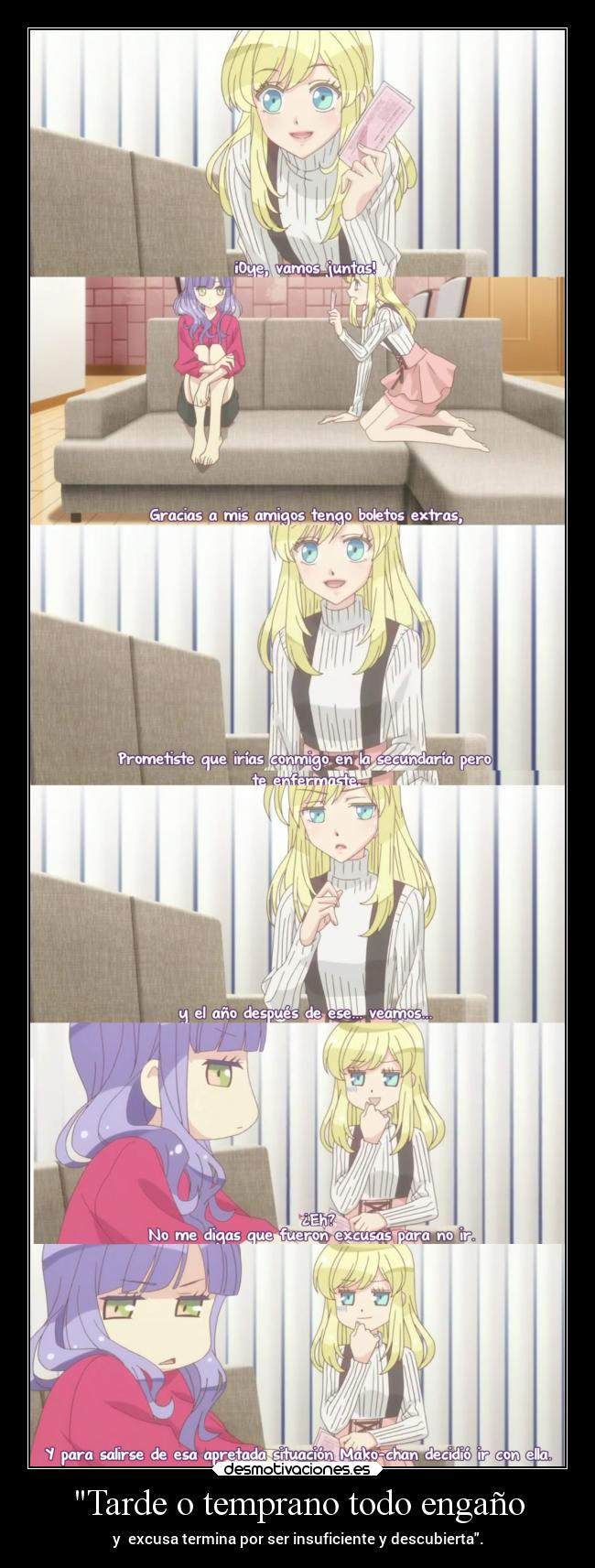 carteles amigos anime verdad conocer tarde temprano excusa raptorhunters desmotivaciones