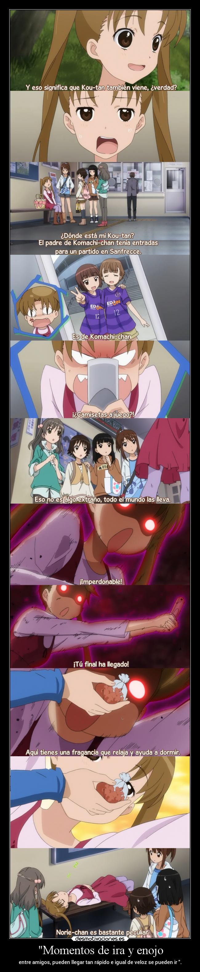 carteles amistad amigos anime momento ira enojo llegar rapido irse desaparecer raptorhunters desmotivaciones