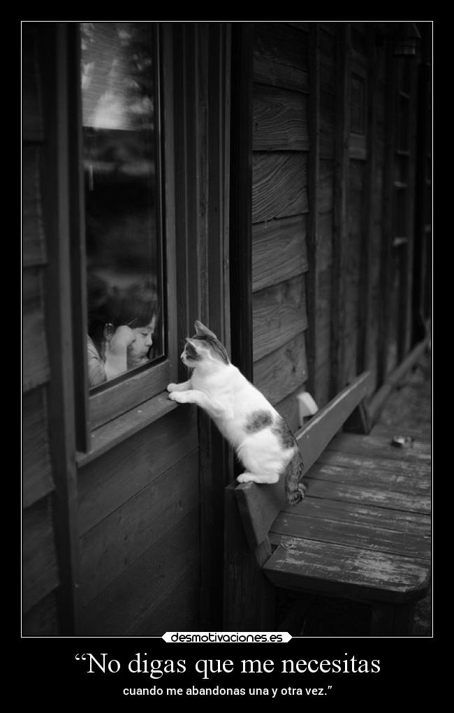 “No digas que me necesitas - cuando me abandonas una y otra vez.”
