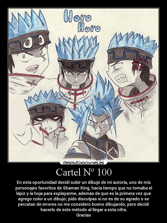 carteles anime dibujo cartelcelebracion horohoro numero100 desmotivaciones