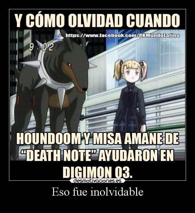 carteles anime digimon death note misa amane houndoom dobermon desmotivaciones