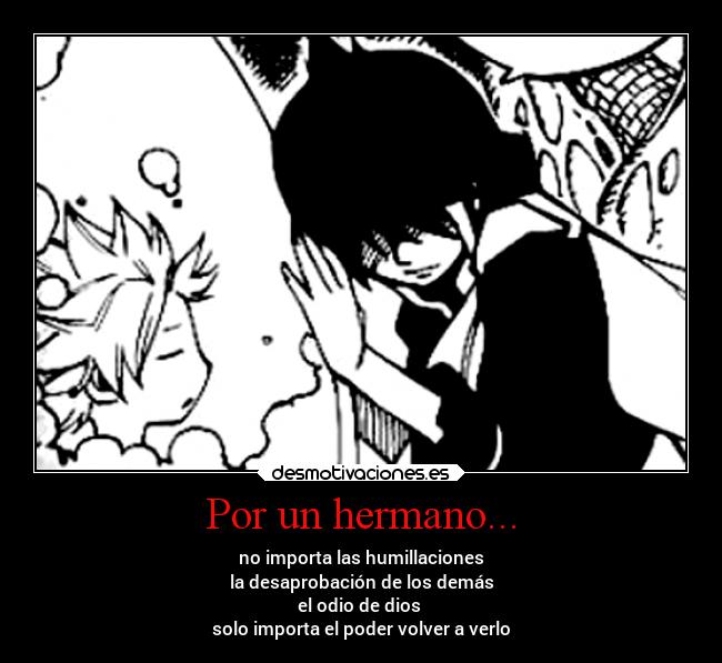 carteles anime manga natsu zeref hermanos fairy tail desmotivaciones