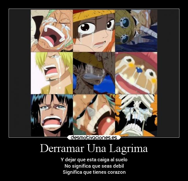 carteles anime onepiece lagrima desmotivaciones