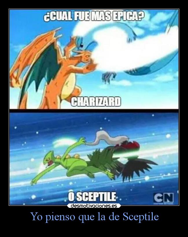 carteles anime pokemon otaku devilbrigade batalla epica charizard articuno sceptile darkrai sinnoh hoenn desmotivaciones