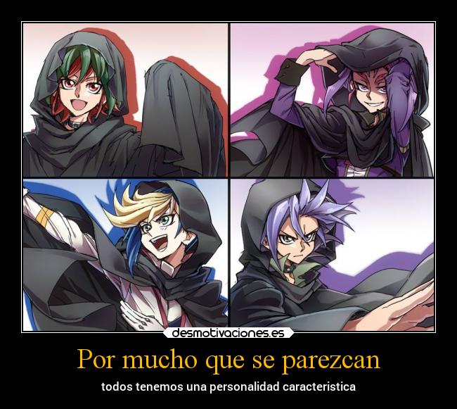 carteles anime yugioh yuya yuri yuto yugo capa negra desmotivaciones