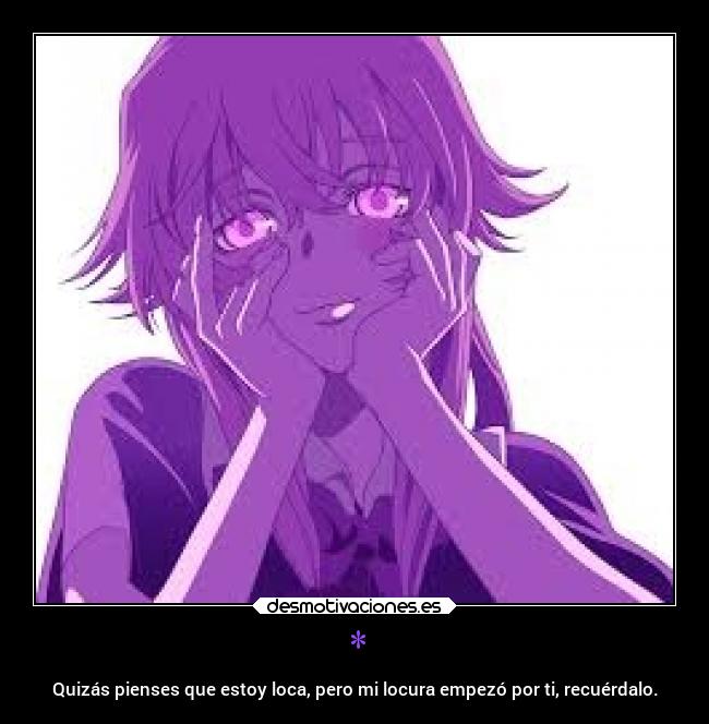 carteles anime yuno mirainikki desmotivaciones