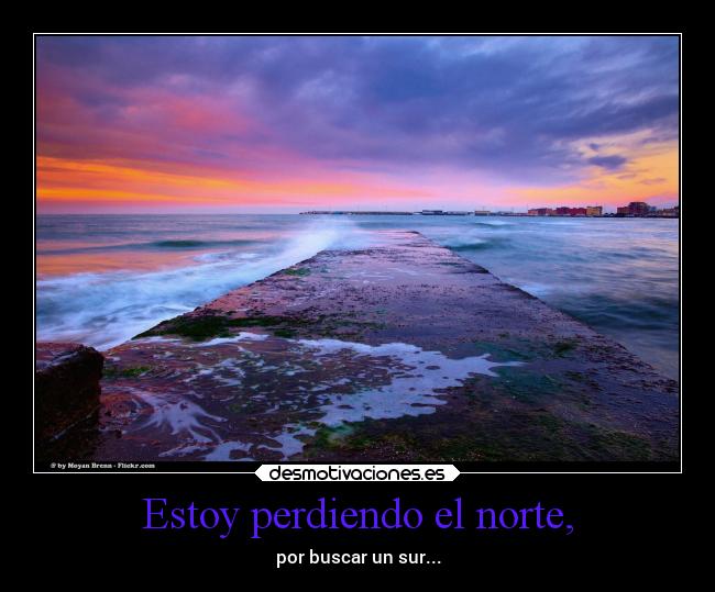 Estoy perdiendo el norte, - por buscar un sur...