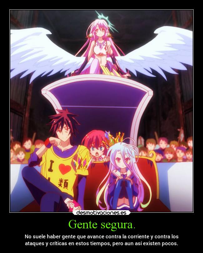 carteles criticas sociedad vida anime shiro sora nogamenolife projectd soyunidiotatm nosoy deese tipo losient desmotivaciones