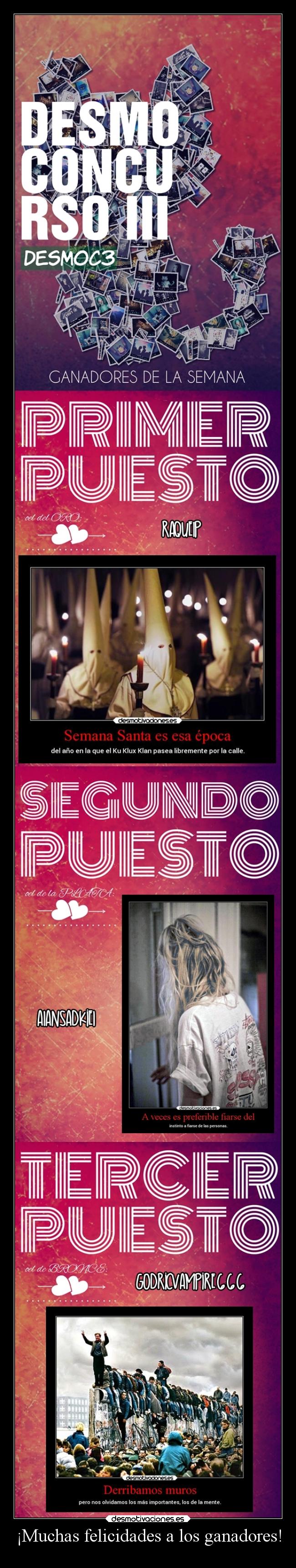 ¡Muchas felicidades a los ganadores! - 