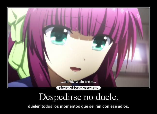 Despedirse no duele, - duelen todos los momentos que se irán con ese adiós.